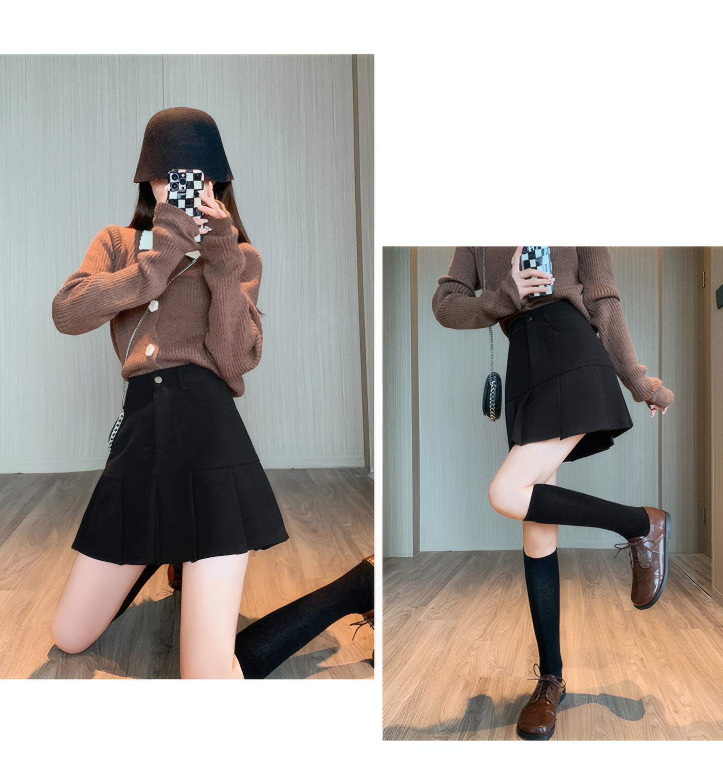ハイウエストプリーツミニスカート