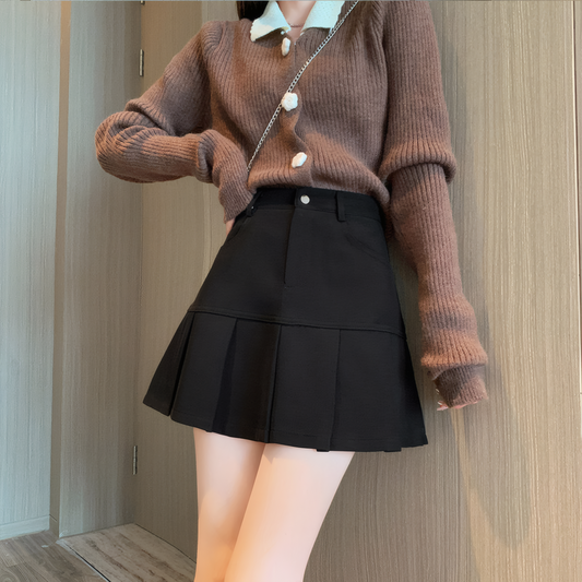 ハイウエストプリーツミニスカート