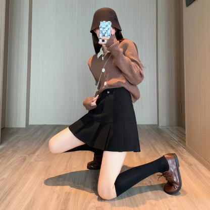 ハイウエストプリーツミニスカート